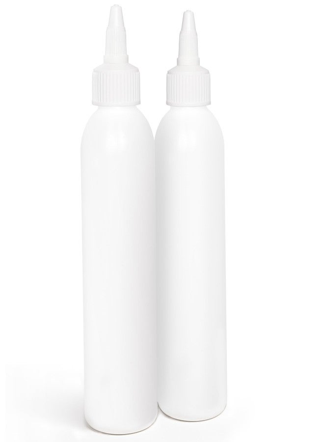 BRIGHTFROM Twist Top Applicator Bottles, Squeeze 6 OZ Empty Plastic Bottles, Refillable, Open/Close Nozzle - Multi Purpose (Pack of 2) (White) - Image 1